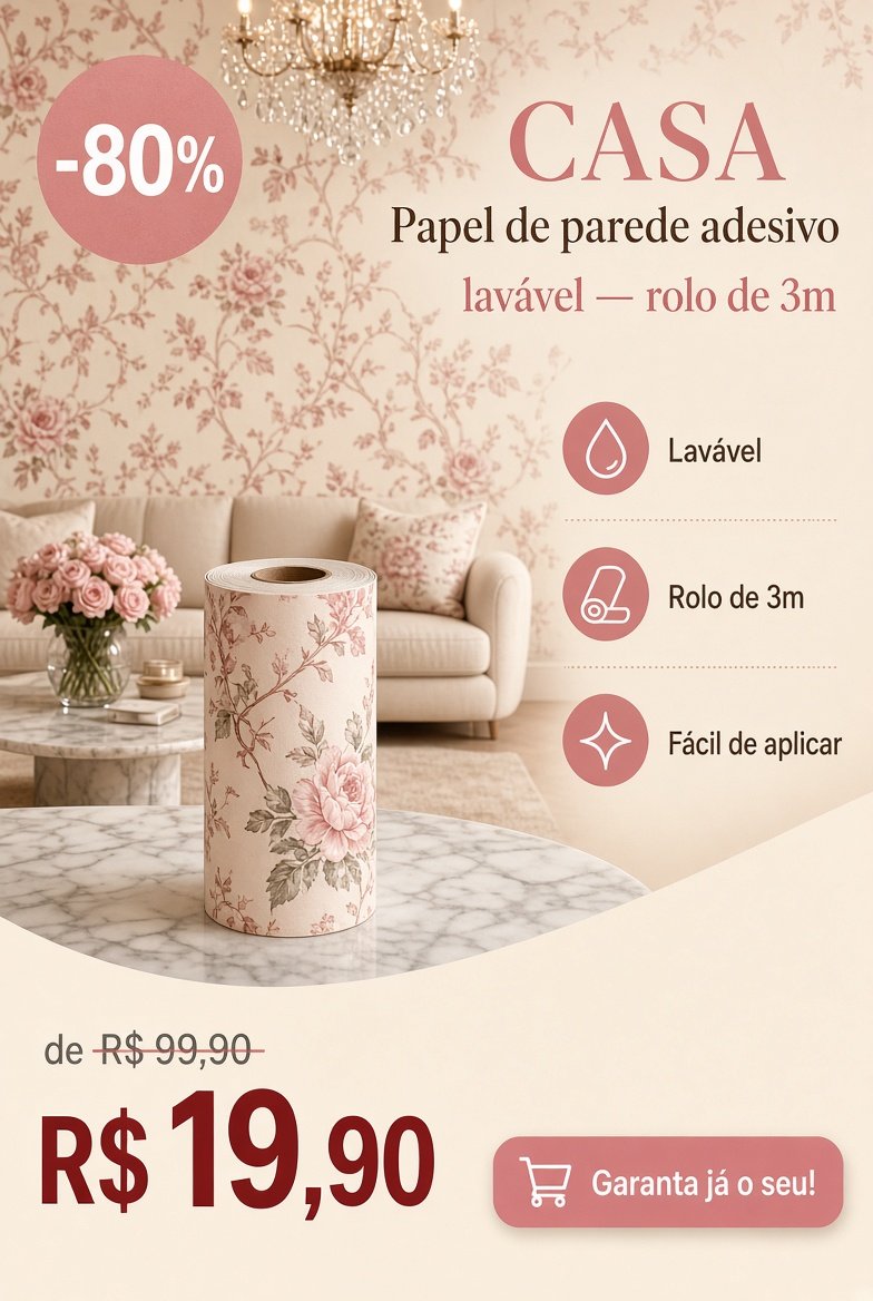 Papel de parede adesivo lavável